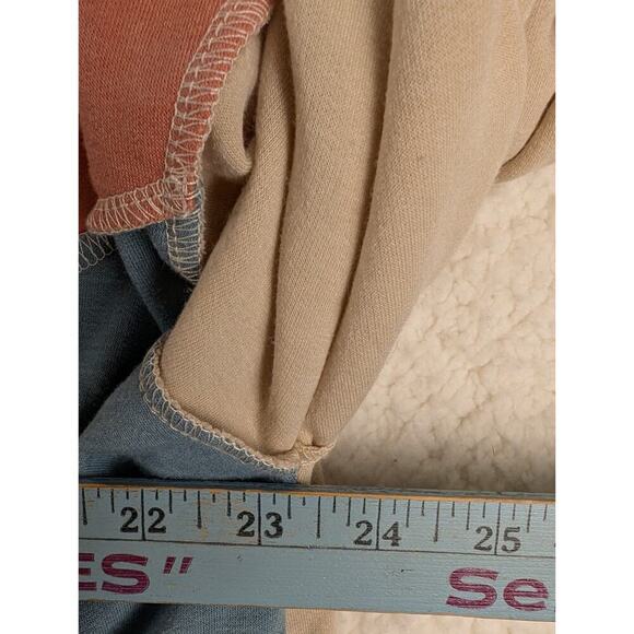 BiBi Oversized Color Block Exposed Seam Sweatshirt Multi Sz Large - Picture 6 of 8